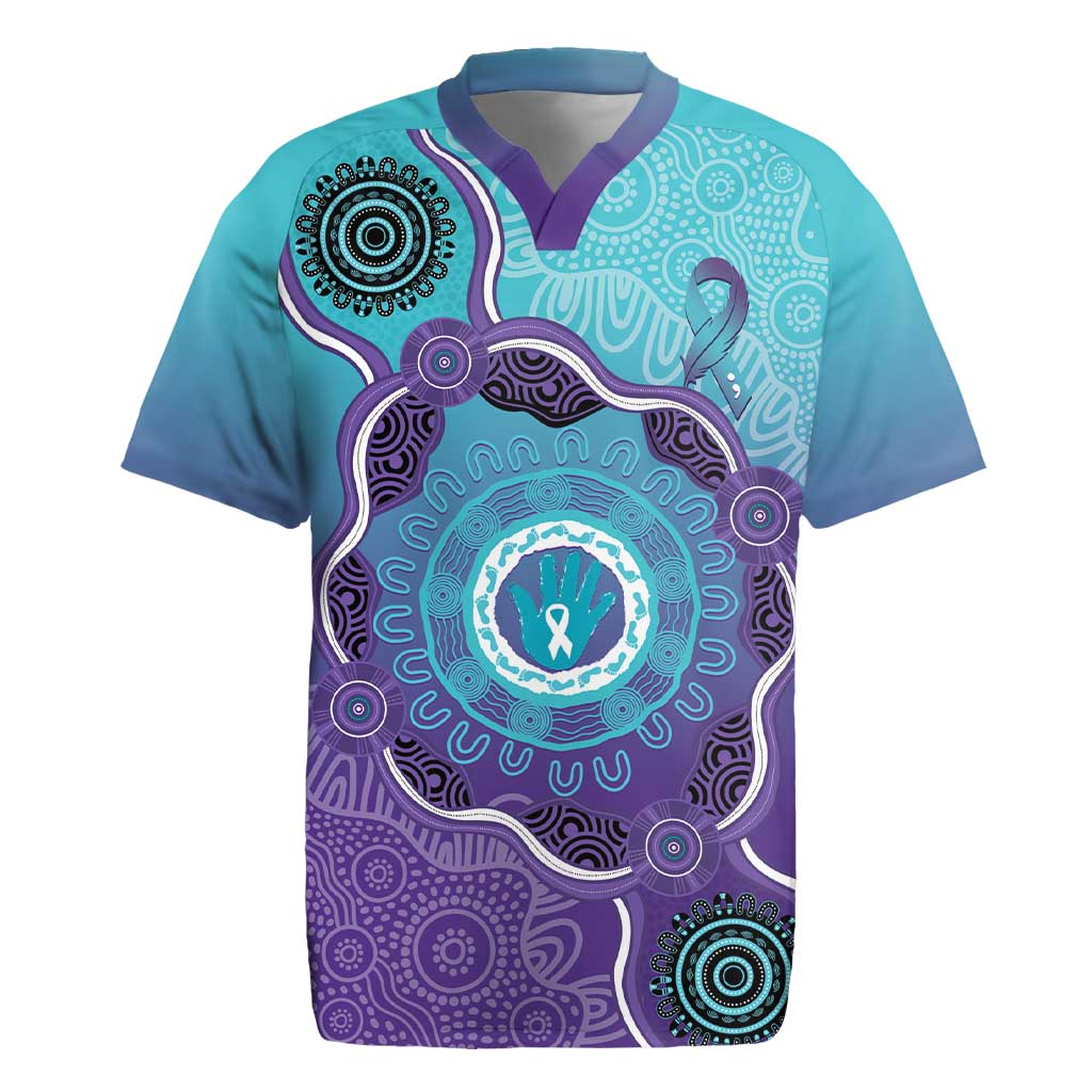 Australia Indigenous Rugby Jersey Suicide Prevention Month Ribbon Aboriginal Art