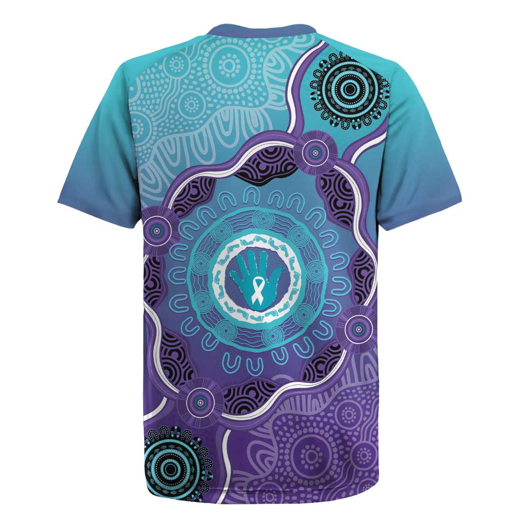 Australia Indigenous Rugby Jersey Suicide Prevention Month Ribbon Aboriginal Art
