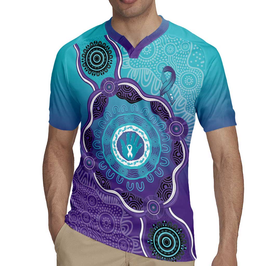 Australia Indigenous Rugby Jersey Suicide Prevention Month Ribbon Aboriginal Art