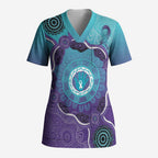 Australia Indigenous Scrub Top Suicide Prevention Month Ribbon Aboriginal Art - Aussie Hoodie