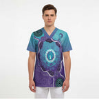 Australia Indigenous Scrub Top Suicide Prevention Month Ribbon Aboriginal Art - Aussie Hoodie