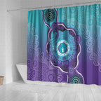 Australia Indigenous Shower Curtain Suicide Prevention Month Ribbon Aboriginal Art
