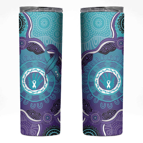 Australia Indigenous Skinny Tumbler Suicide Prevention Month Ribbon Aboriginal Art