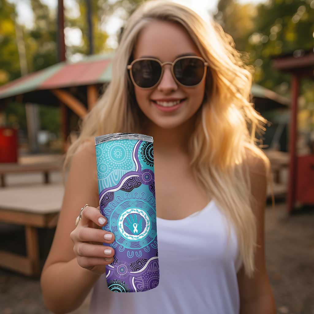 Australia Indigenous Skinny Tumbler Suicide Prevention Month Ribbon Aboriginal Art