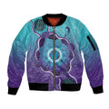 Australia Indigenous Sleeve Zip Bomber Jacket Suicide Prevention Month Ribbon Aboriginal Art
