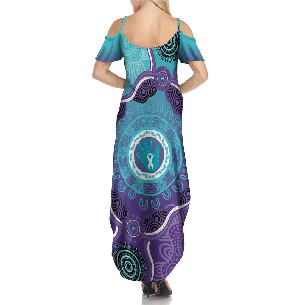Australia Indigenous Summer Maxi Dress Suicide Prevention Month Ribbon Aboriginal Art