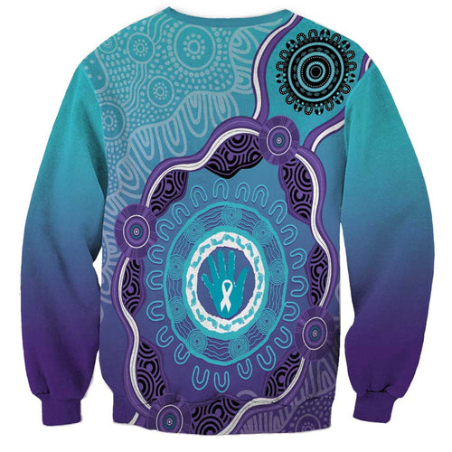 Australia Indigenous Sweatshirt Suicide Prevention Month Ribbon Aboriginal Art