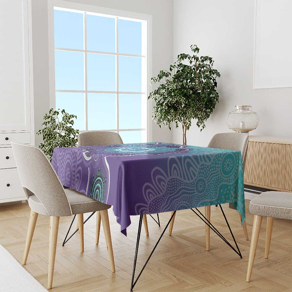 Australia Indigenous Tablecloth Suicide Prevention Month Ribbon Aboriginal Art