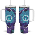 Australia Indigenous Tumbler With Handle Suicide Prevention Month Ribbon Aboriginal Art