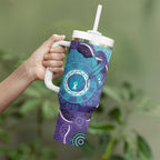 Australia Indigenous Tumbler With Handle Suicide Prevention Month Ribbon Aboriginal Art