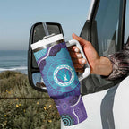Australia Indigenous Tumbler With Handle Suicide Prevention Month Ribbon Aboriginal Art