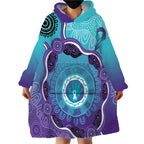 Australia Indigenous Wearable Blanket Hoodie Suicide Prevention Month Ribbon Aboriginal Art