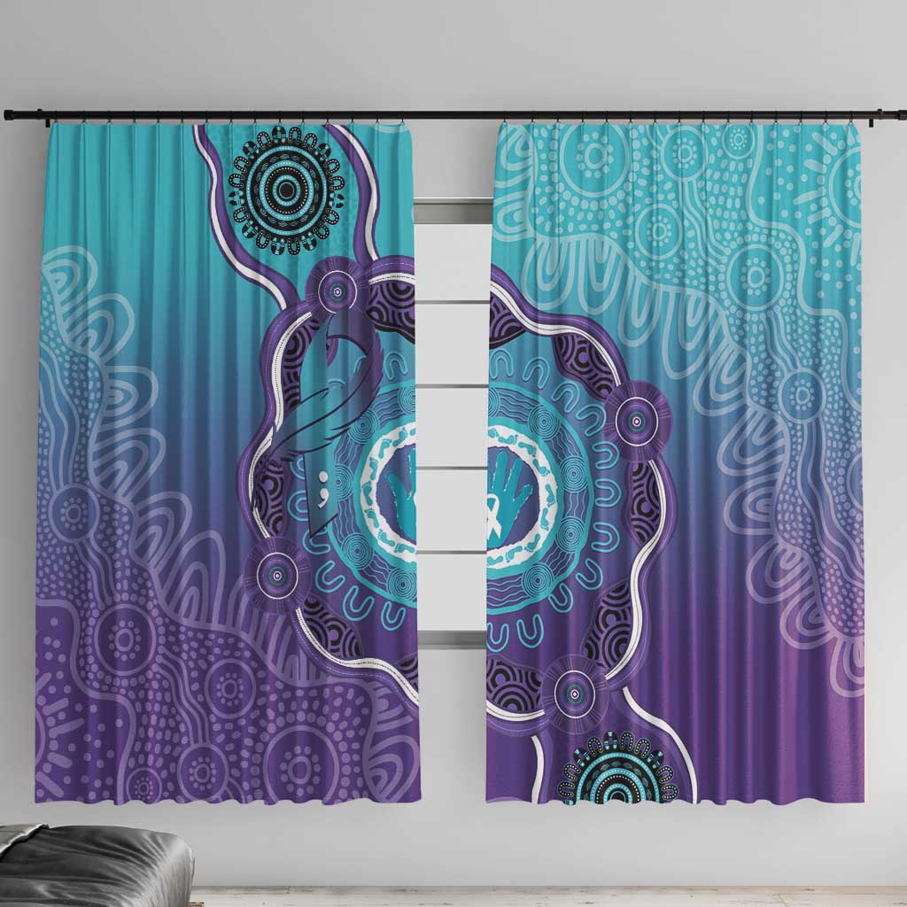 Australia Indigenous Window Curtain Suicide Prevention Month Ribbon Aboriginal Art