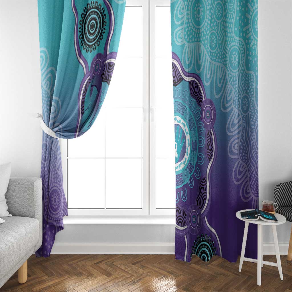 Australia Indigenous Window Curtain Suicide Prevention Month Ribbon Aboriginal Art