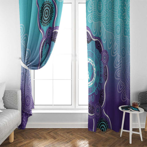 Australia Indigenous Window Curtain Suicide Prevention Month Ribbon Aboriginal Art