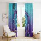 Australia Indigenous Window Curtain Suicide Prevention Month Ribbon Aboriginal Art