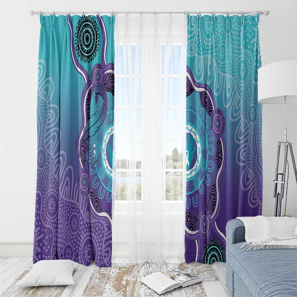 Australia Indigenous Window Curtain Suicide Prevention Month Ribbon Aboriginal Art