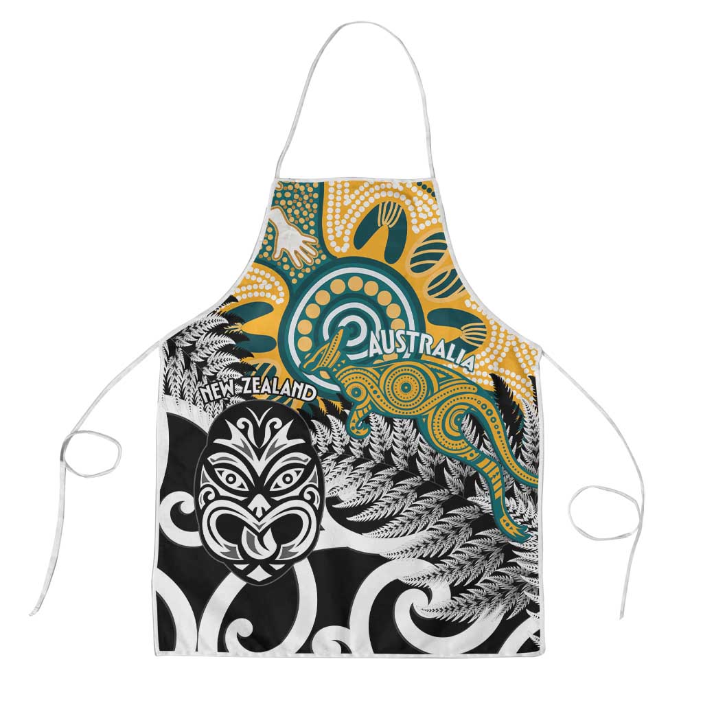 New Zealand Australia Rugby Apron Wallabies Aboriginal All Black Maori Tiki Together - Aussie Hoodie