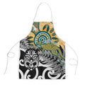 New Zealand Australia Rugby Apron Wallabies Aboriginal All Black Maori Tiki Together - Aussie Hoodie