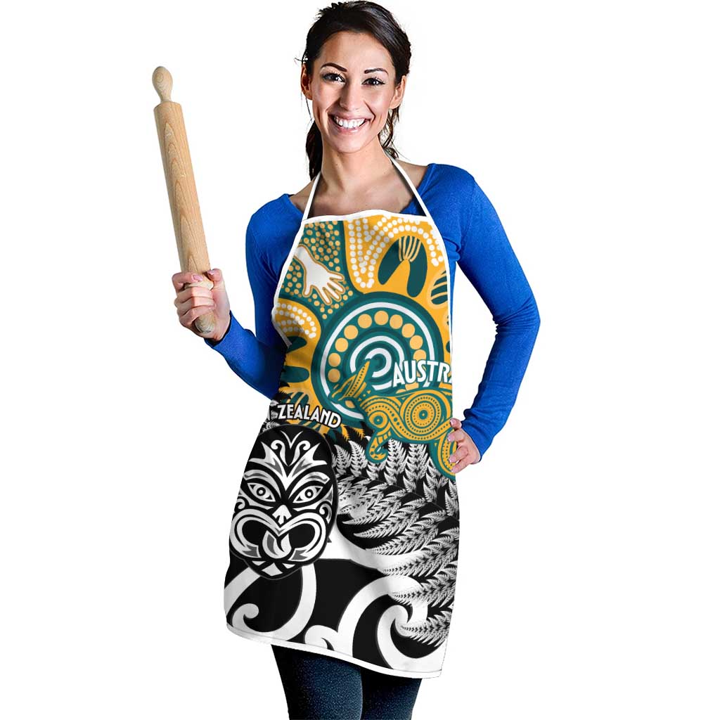New Zealand Australia Rugby Apron Wallabies Aboriginal All Black Maori Tiki Together - Aussie Hoodie