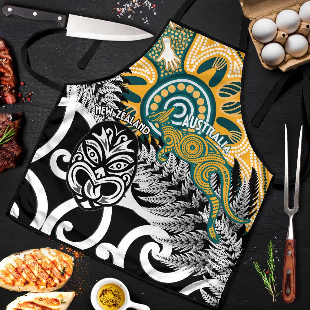 New Zealand Australia Rugby Apron Wallabies Aboriginal All Black Maori Tiki Together - Aussie Hoodie