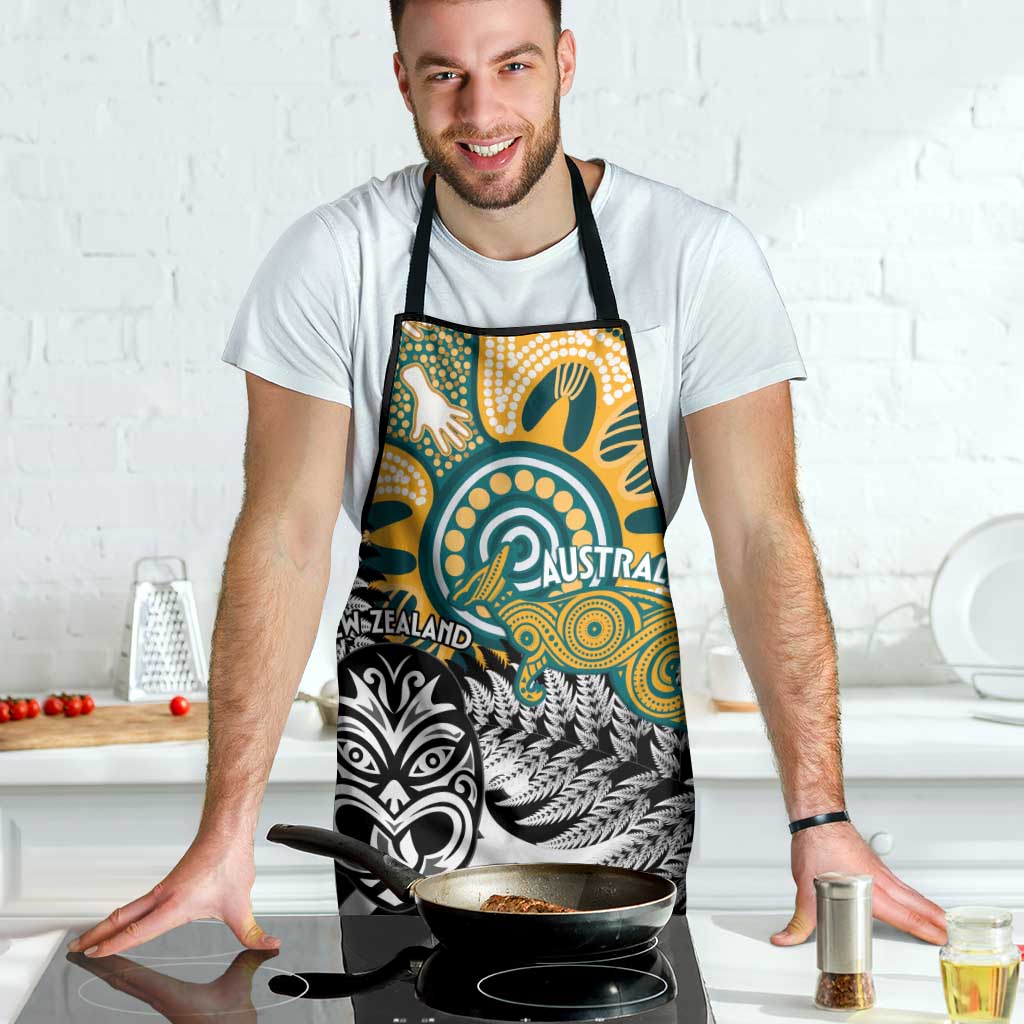 New Zealand Australia Rugby Apron Wallabies Aboriginal All Black Maori Tiki Together - Aussie Hoodie