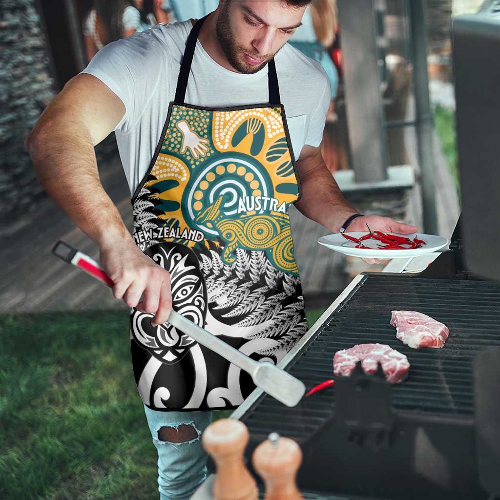 New Zealand Australia Rugby Apron Wallabies Aboriginal All Black Maori Tiki Together - Aussie Hoodie