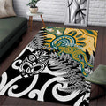 New Zealand Australia Rugby Area Rug Wallabies Aboriginal All Black Maori Tiki Together - Aussie Hoodie