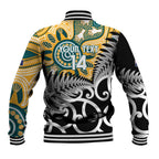 New Zealand Australia Rugby Custom Baseball Jacket Wallabies Aboriginal All Black Maori Tiki Together - Aussie Hoodie