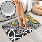 New Zealand Australia Rugby Bathroom Set Wallabies Aboriginal All Black Maori Tiki Together - Aussie Hoodie