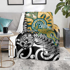 New Zealand Australia Rugby Blanket Wallabies Aboriginal All Black Maori Tiki Together - Aussie Hoodie