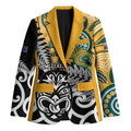 New Zealand Australia Rugby Custom Blazer Wallabies Aboriginal All Black Maori Tiki Together - Aussie Hoodie