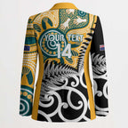 New Zealand Australia Rugby Custom Blazer Wallabies Aboriginal All Black Maori Tiki Together - Aussie Hoodie