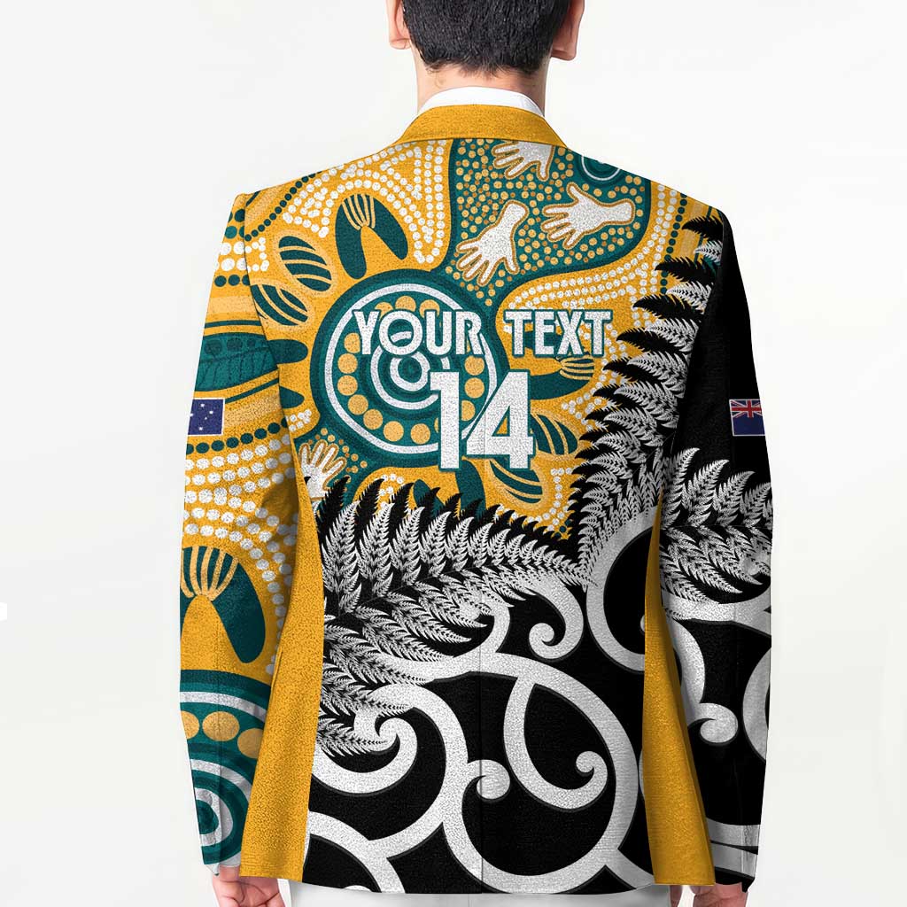 New Zealand Australia Rugby Custom Blazer Wallabies Aboriginal All Black Maori Tiki Together - Aussie Hoodie