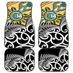 New Zealand Australia Rugby Car Mats Wallabies Aboriginal All Black Maori Tiki Together - Aussie Hoodie