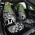 New Zealand Australia Rugby Car Seat Cover Wallabies Aboriginal All Black Maori Tiki Together - Aussie Hoodie