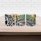 New Zealand Australia Rugby Ceramic Mug Wallabies Aboriginal All Black Maori Tiki Together - Aussie Hoodie