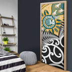 New Zealand Australia Rugby Door Cover Wallabies Aboriginal All Black Maori Tiki Together - Aussie Hoodie