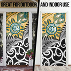 New Zealand Australia Rugby Door Cover Wallabies Aboriginal All Black Maori Tiki Together - Aussie Hoodie