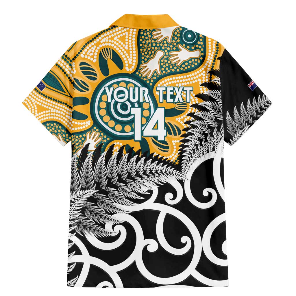 New Zealand Australia Rugby Custom Family Matching Mermaid Dress and Hawaiian Shirt Wallabies Aboriginal All Black Maori Tiki Together - Aussie Hoodie