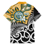 New Zealand Australia Rugby Custom Family Matching Puletasi and Hawaiian Shirt Wallabies Aboriginal All Black Maori Tiki Together - Aussie Hoodie