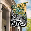 New Zealand Australia Rugby Garden Flag Wallabies Aboriginal All Black Maori Tiki Together - Aussie Hoodie