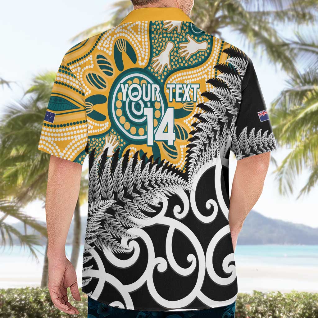 New Zealand Australia Rugby Custom Hawaiian Shirt Wallabies Aboriginal All Black Maori Tiki Together - Aussie Hoodie