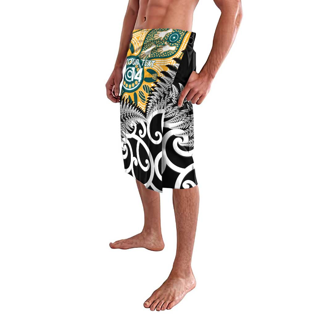 New Zealand Australia Rugby Custom Lavalava Wallabies Aboriginal All Black Maori Tiki Together - Aussie Hoodie