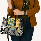 New Zealand Australia Rugby Leather Bag Wallabies Aboriginal All Black Maori Tiki Together - Aussie Hoodie