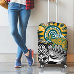 New Zealand Australia Rugby Luggage Cover Wallabies Aboriginal All Black Maori Tiki Together - Aussie Hoodie
