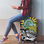 New Zealand Australia Rugby Luggage Cover Wallabies Aboriginal All Black Maori Tiki Together - Aussie Hoodie
