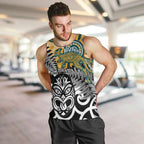 New Zealand Australia Rugby Custom Men Tank Top Wallabies Aboriginal All Black Maori Tiki Together - Aussie Hoodie