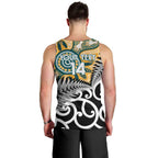 New Zealand Australia Rugby Custom Men Tank Top Wallabies Aboriginal All Black Maori Tiki Together - Aussie Hoodie
