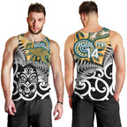 New Zealand Australia Rugby Custom Men Tank Top Wallabies Aboriginal All Black Maori Tiki Together - Aussie Hoodie